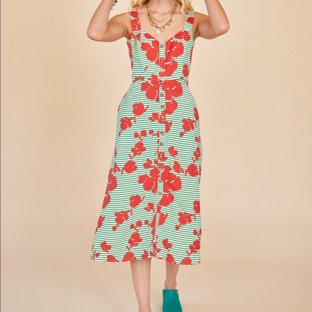 NWOT | Hunter Bell | Floral Stripe Nellie Dress (2)